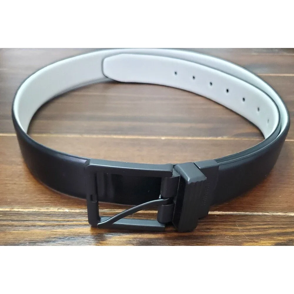 Kenneth Cole Reaction Belt Mens 38-40 L Black Faux Leather 1.25